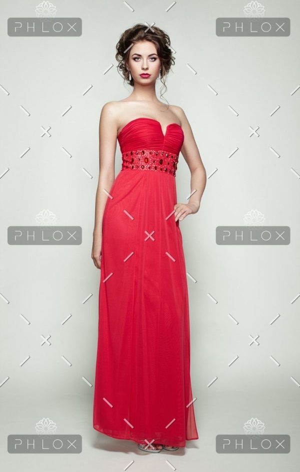 Red Bandeau Maxi Dress